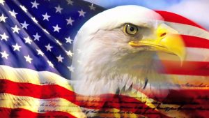 photo of American flag and bald eagle 